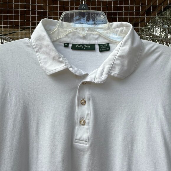 Bobby Jones 3/4 Button Down Polo Men's XL White Short Sleeve Casual Shirt Preppy - Picture 3 of 6